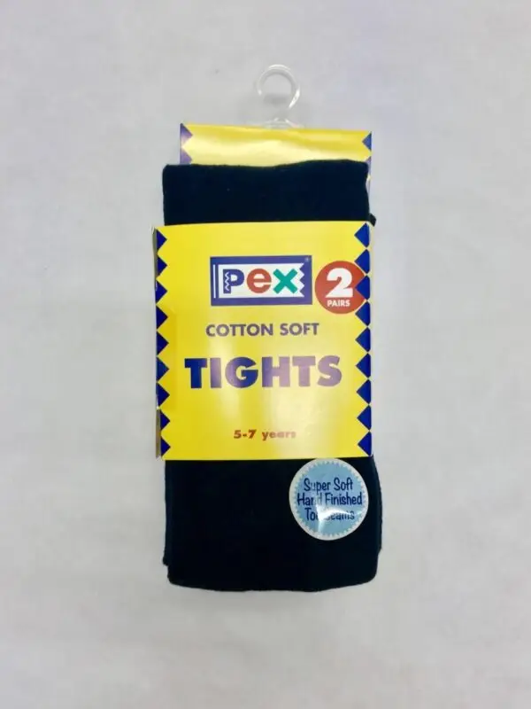 Black Cotton Tights (Twin Pack)